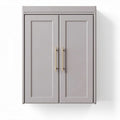 Gray wooden cabinet with double doors for storage 70 x 35 x 90cm