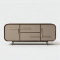 Modern media console with beige finish and gold accents 80 x 40 x 45cm