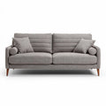 Modern gray fabric sofa with wooden legs and removable cushions 190 x 85 x 75cm