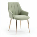 Upholstered dining chair in green fabric with metal legs 50 x 55 x 80cm